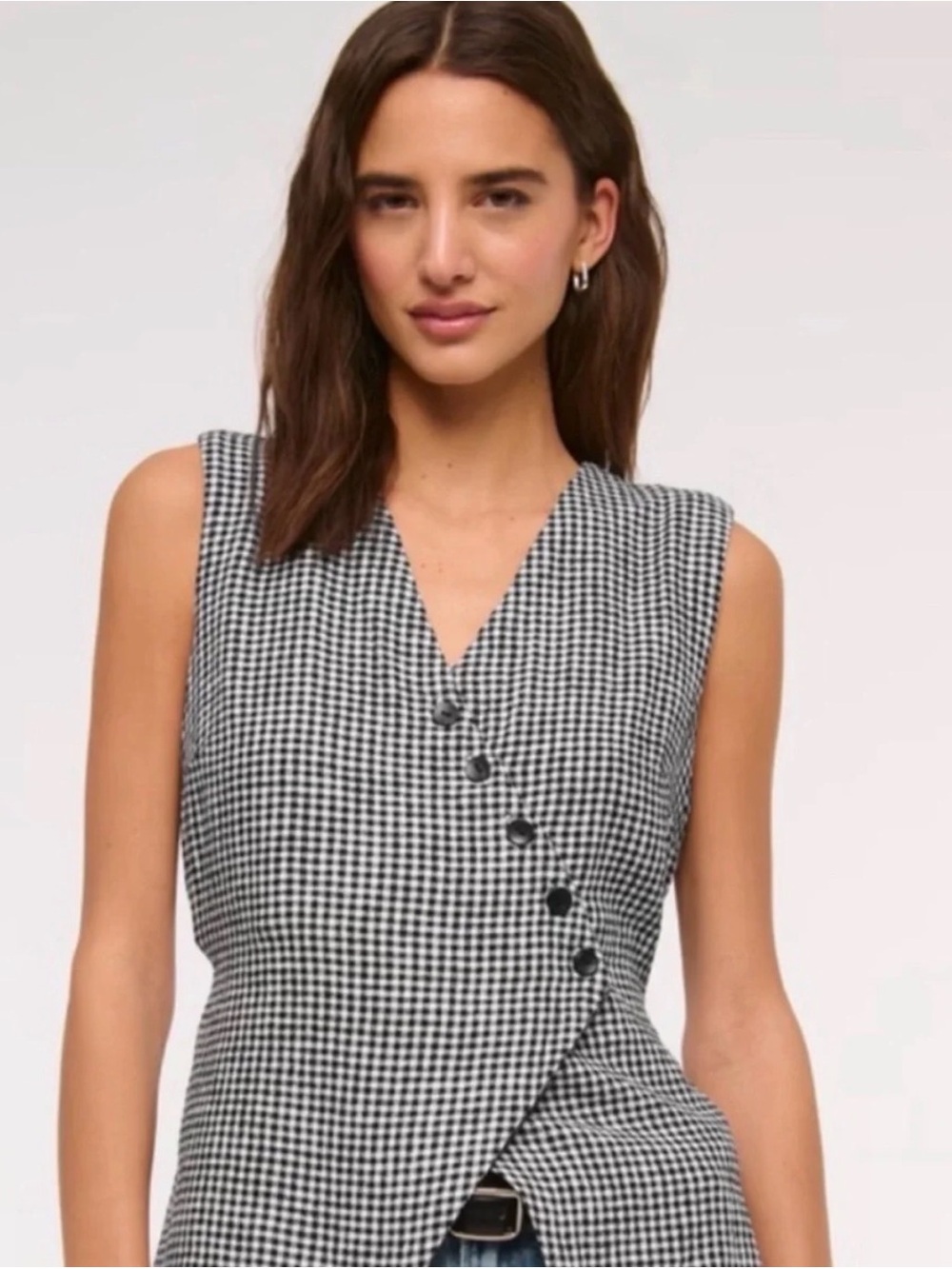 Abercrombie gingham wrap vest